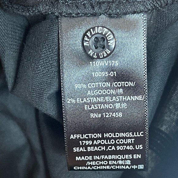 Affliction Embroidered cross long sleeve black dress shirt. Size XL - Picture 9 of 11